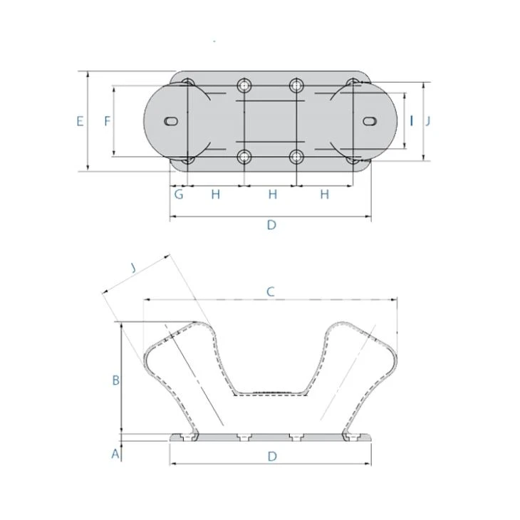 Double Bitt Mooring Bollards Kidney With Twin Horn Pillar Type